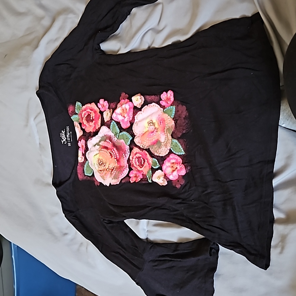 Size 10 Justice‎ Flower Shirt with Bell Sleeves